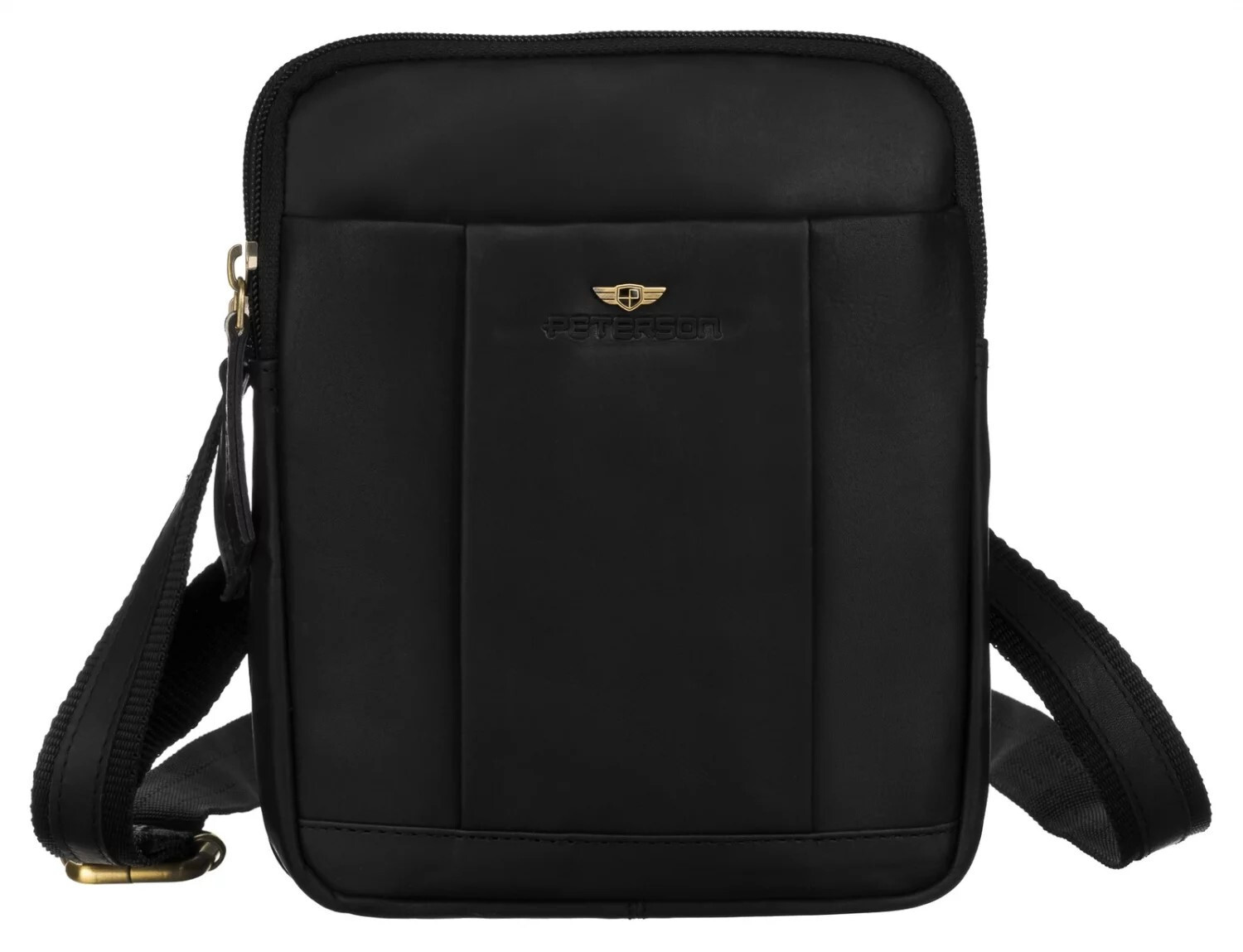 Trendy pánská kožená crossbody taška Peterson Willard, černá