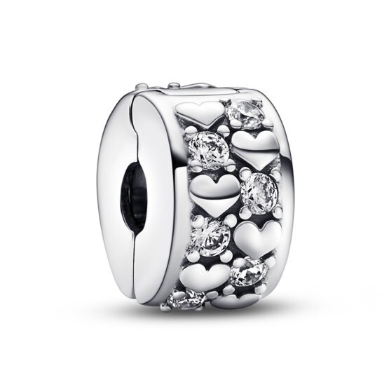 Pandora Stříbrný klipový korálek Zářivé srdce 792235C01