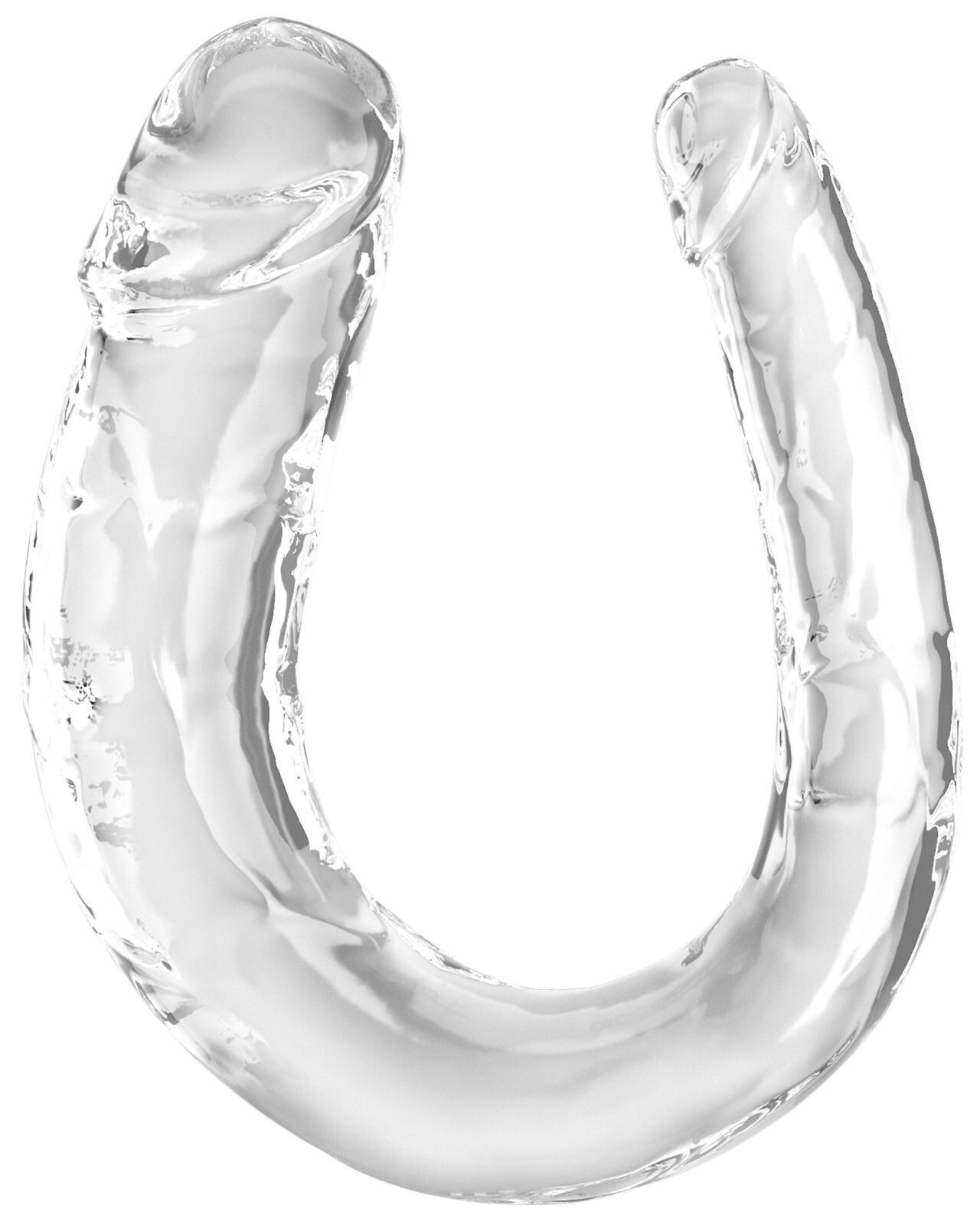Pipedream Dvojité realistické dildo King Cock Clear Medium Double Trouble 13" - Pipedream