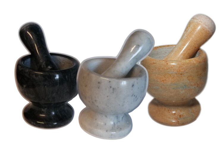 Smartcook - Hmoždíř mramorový 10x10 cm - šedo/bílá - drobné poškození, bez paličky