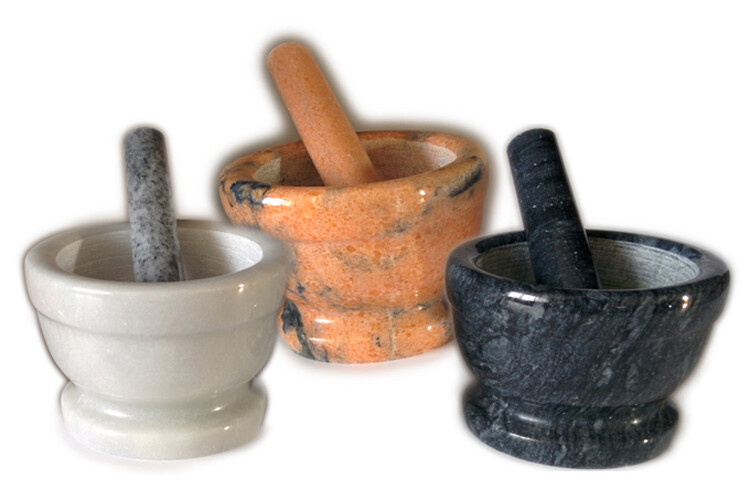 Smartcook - Hmoždíř mramorový 10x7 cm - oranžová - drobné poškození, bez paličky