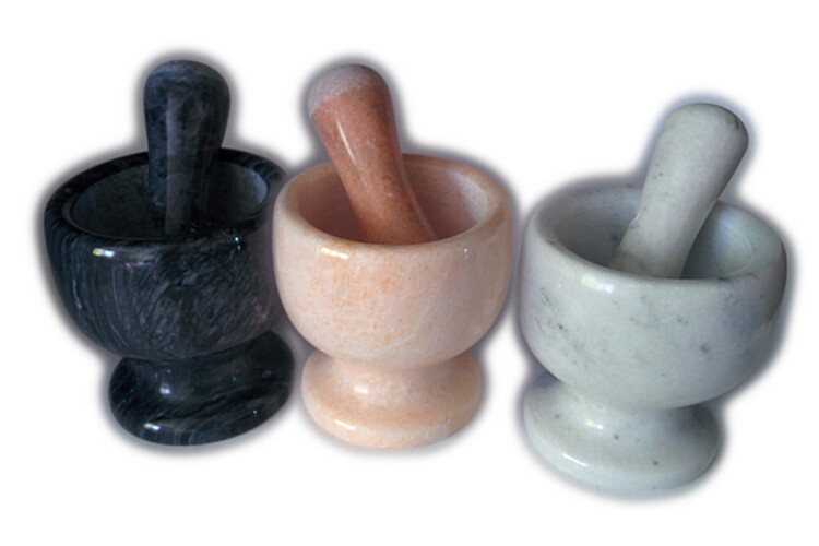 Smartcook - Hmoždíř mramorový 12x12,5 cm - šedo/bílá - drobné poškození, bez paličky