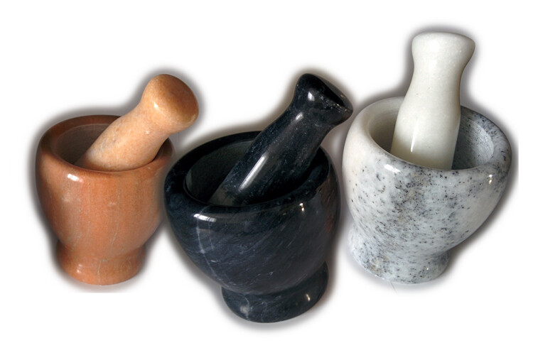 Smartcook - Hmoždíř mramorový 10x11 cm - šedo/bílý - drobné poškození, bez paličky