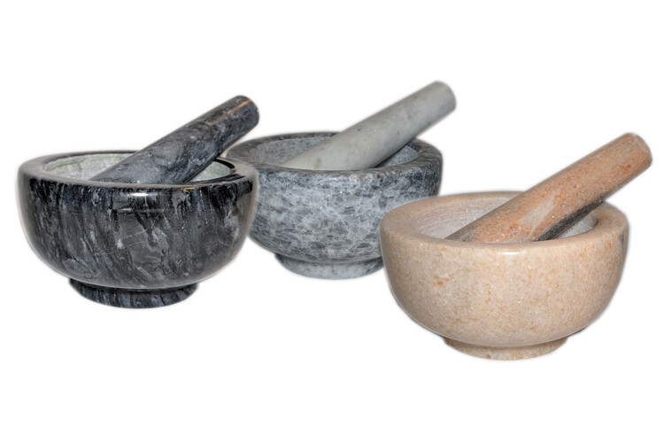 Smartcook - Hmoždíř mramorový 11x6,5 cm - šedo/bílá- drobné poškození, bez paličky