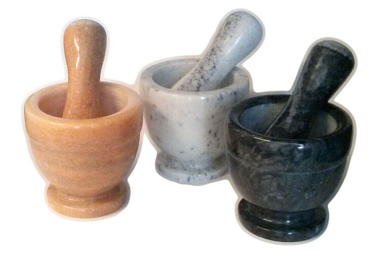 Smartcook - Hmoždíř mramorový 10x10,5 cm - oranžová - drobné poškození, bez paličky