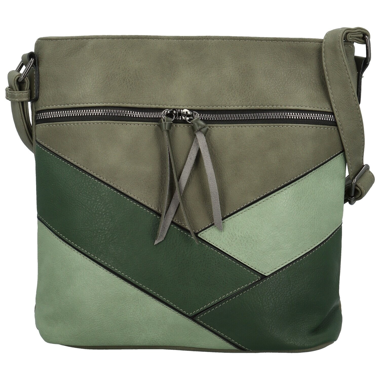 Trendy dámská koženková crossbody kabelka Nicoll, zelená