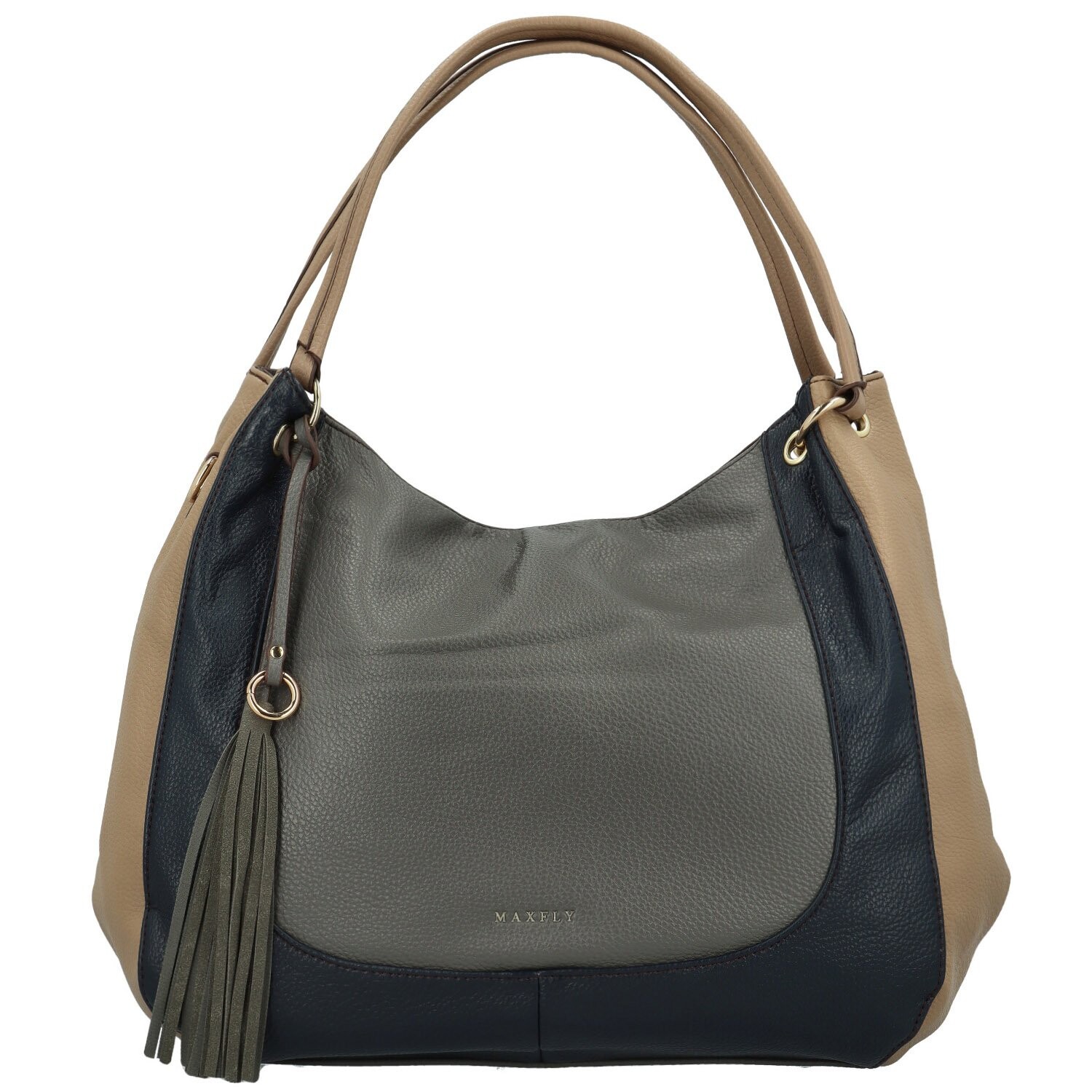 Trendy dámská koženková kabelka na rameno MaxFly Tuvia, šedá