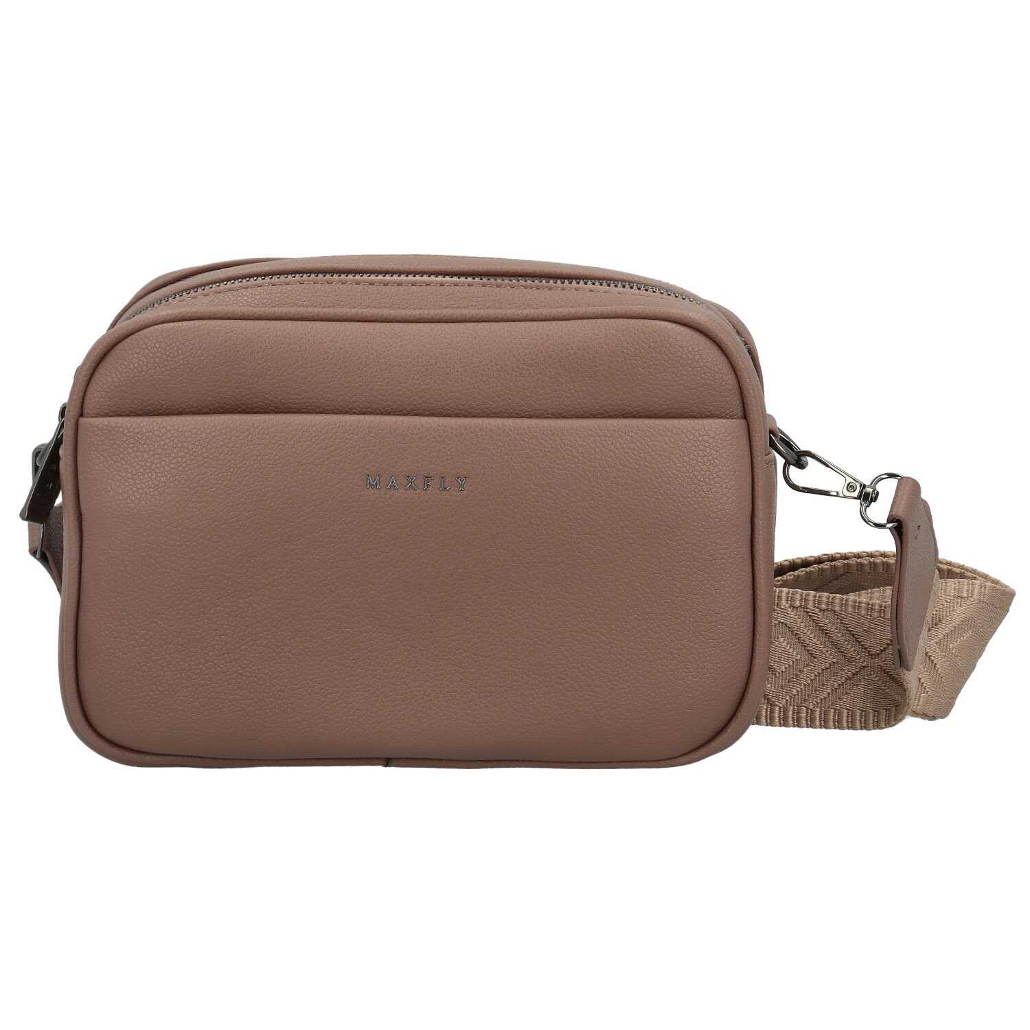 Stylová dámská koženková crossbody kabelka MaxFly Tarja, starorůžová