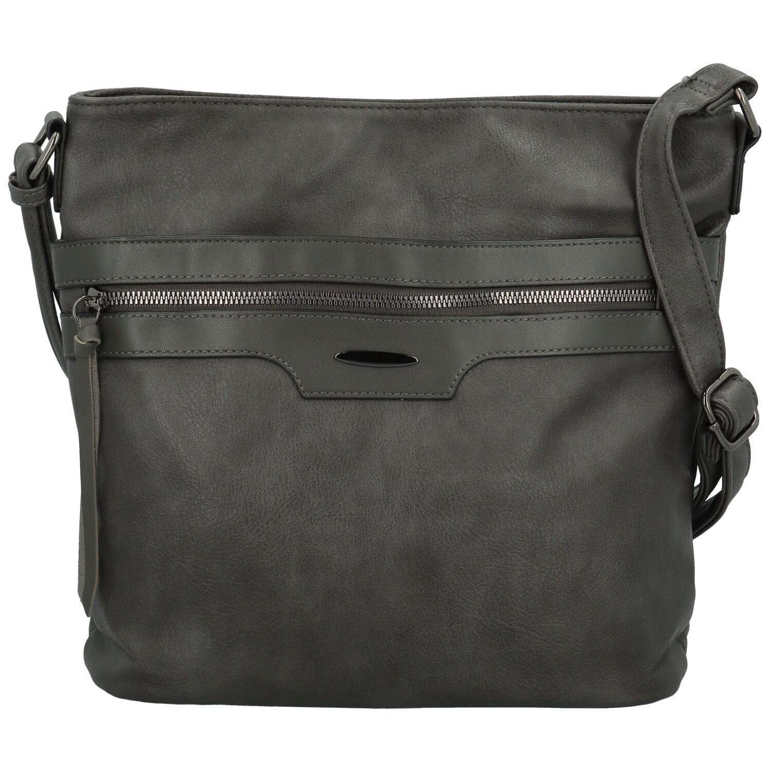 Trendy dámská koženková crossbody kabelka Hazel, šedá