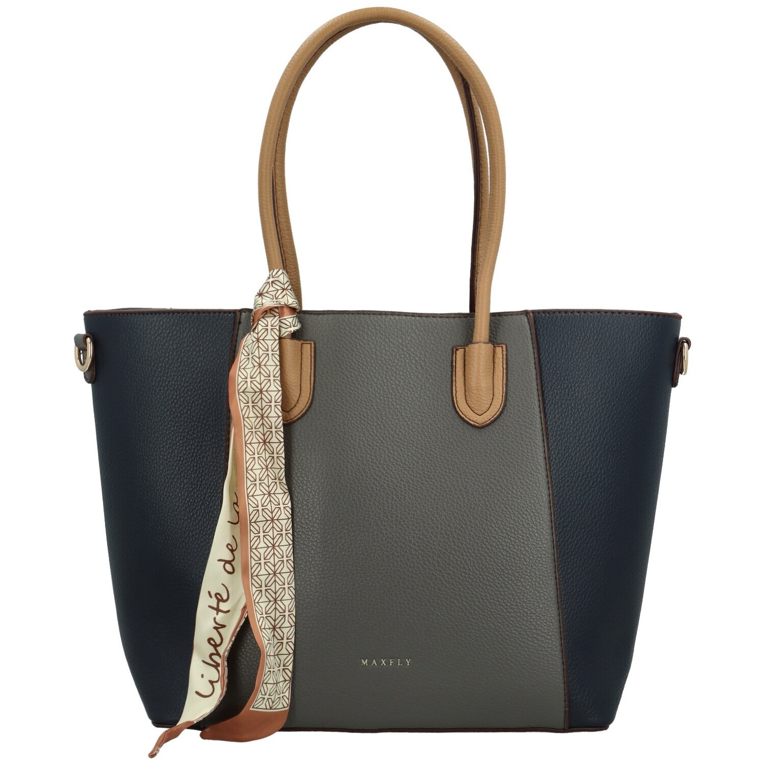 Módní dámská koženková kabelka na rameno MaxFly Jaryna, šedá