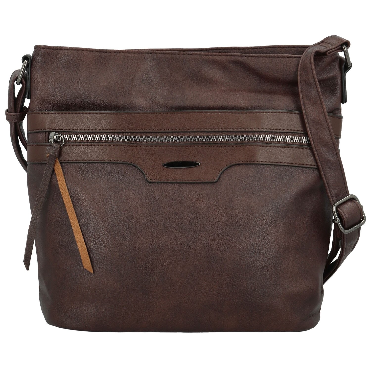 Trendy dámská koženková crossbody kabelka Hazel, coffee