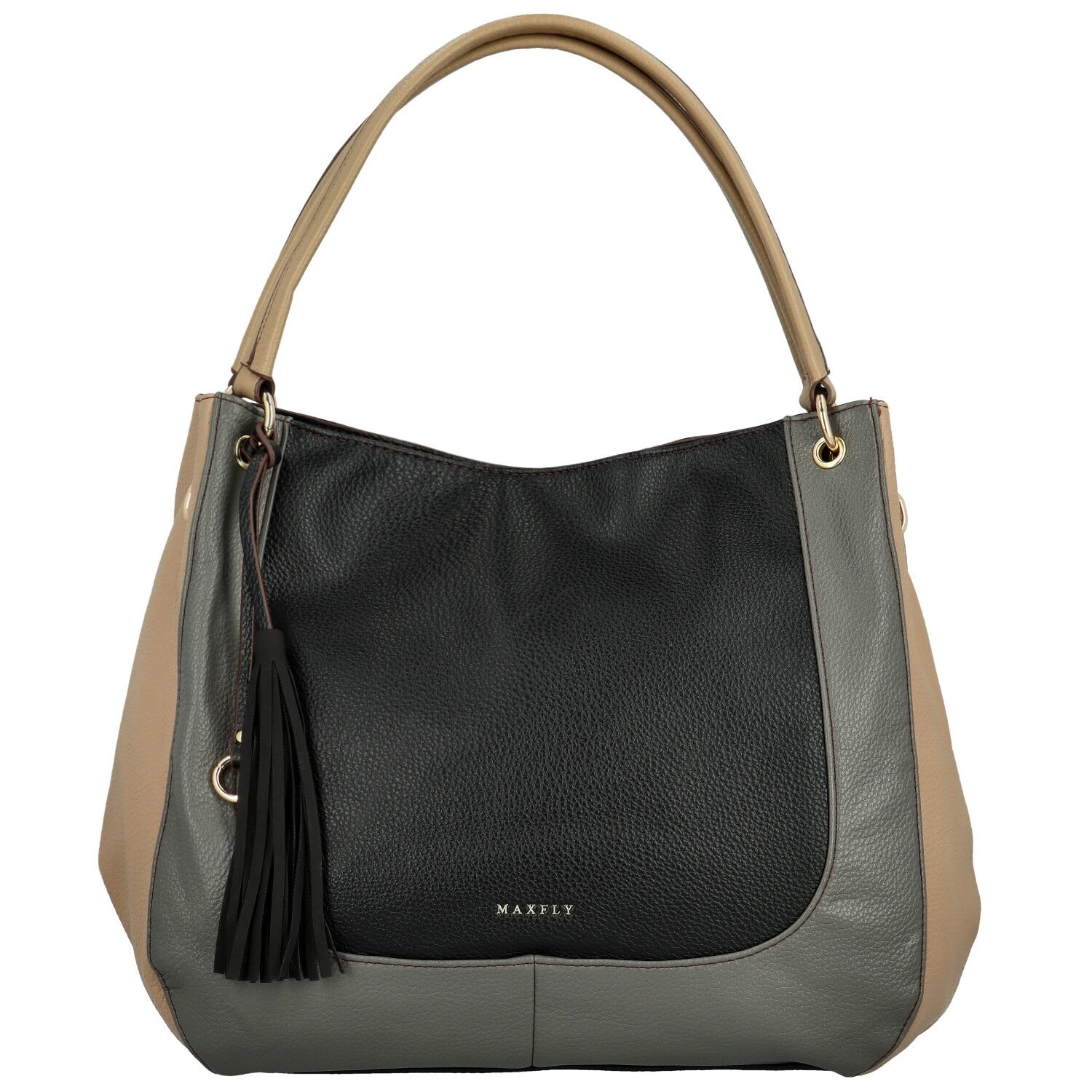 Dámská kabelka na rameno černá/béžová - MaxFly Sigrid černá