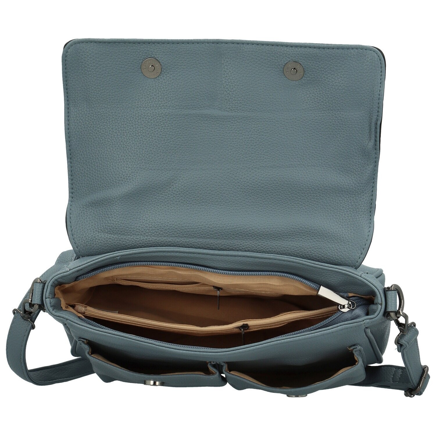 Trendy dámská koženková crossbody kabelka Rosica, džínově modrá