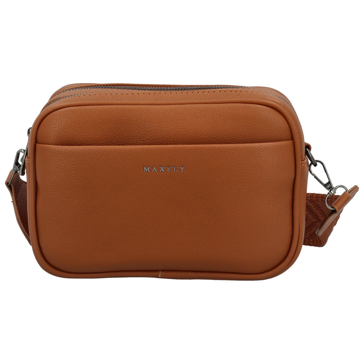 Stylová dámská koženková crossbody kabelka MaxFly Tarja, koňaková hnědá