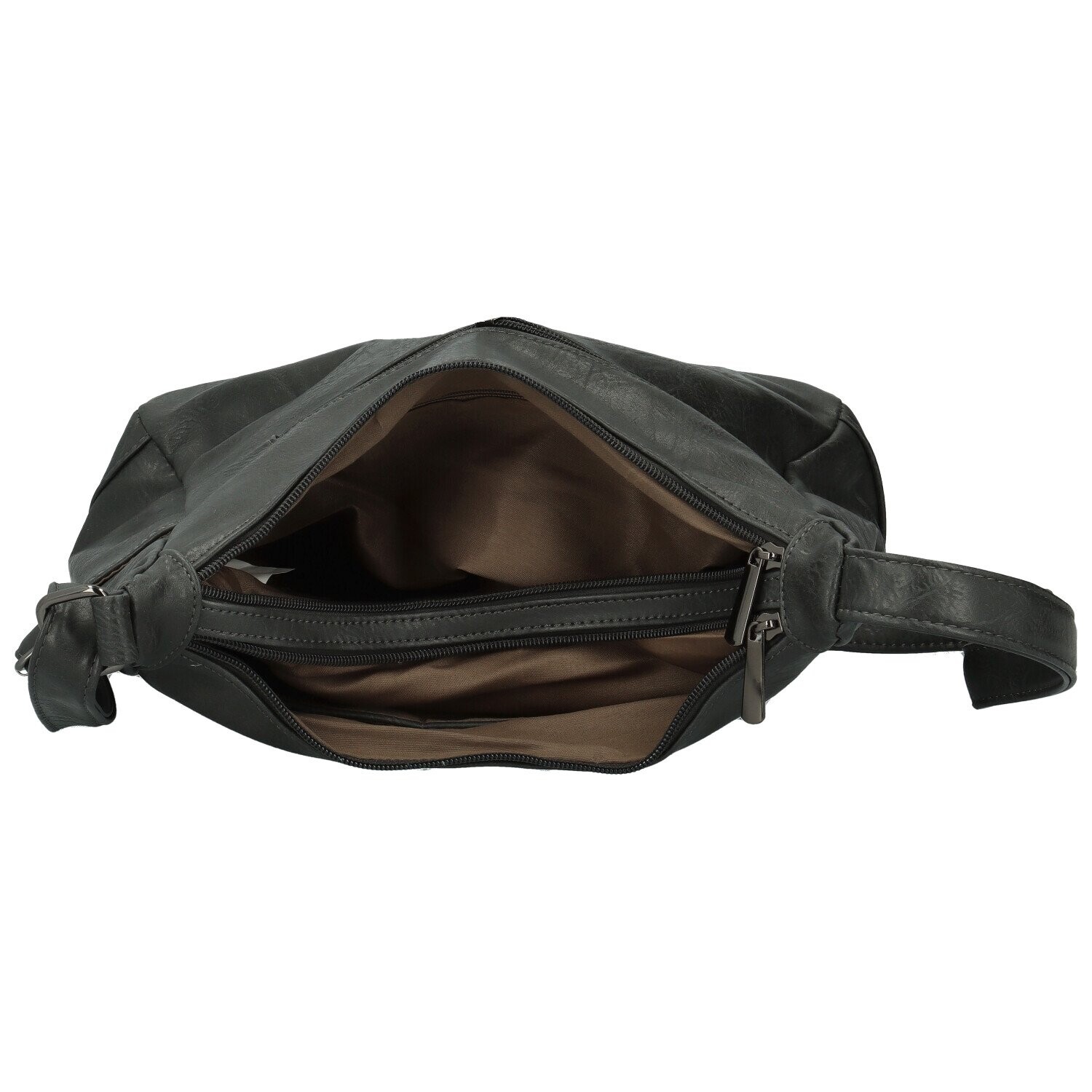 Trendy dámská koženková crossbody kabelka Riva, šedá