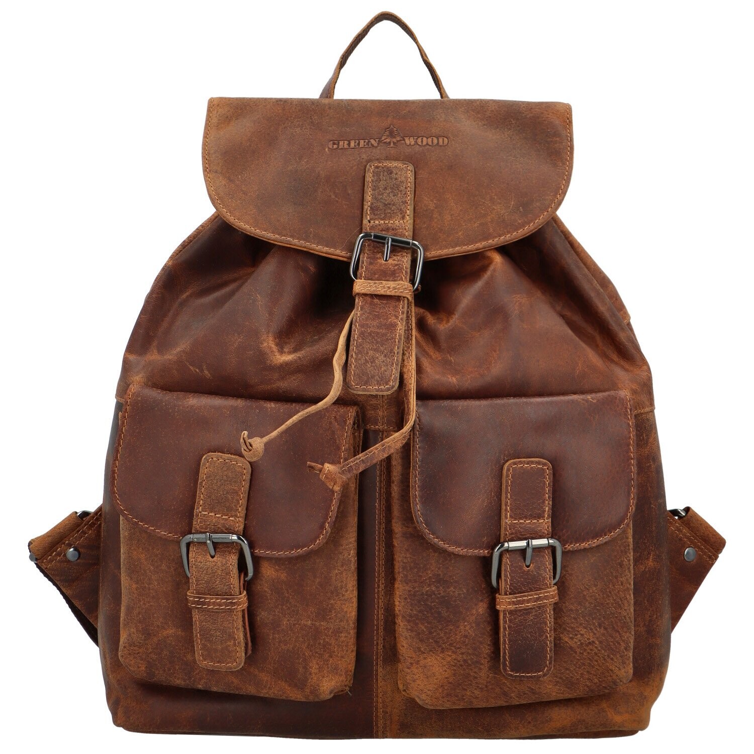 Stylový kožený batoh GW Angus, camel