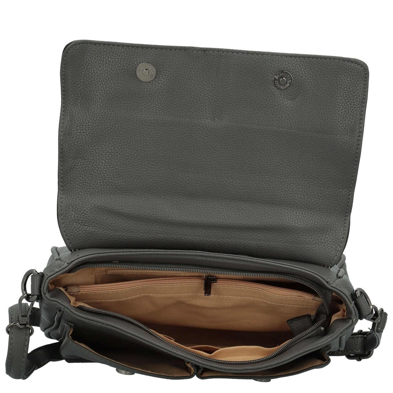 Trendy dámská koženková crossbody kabelka Rosica, šedá