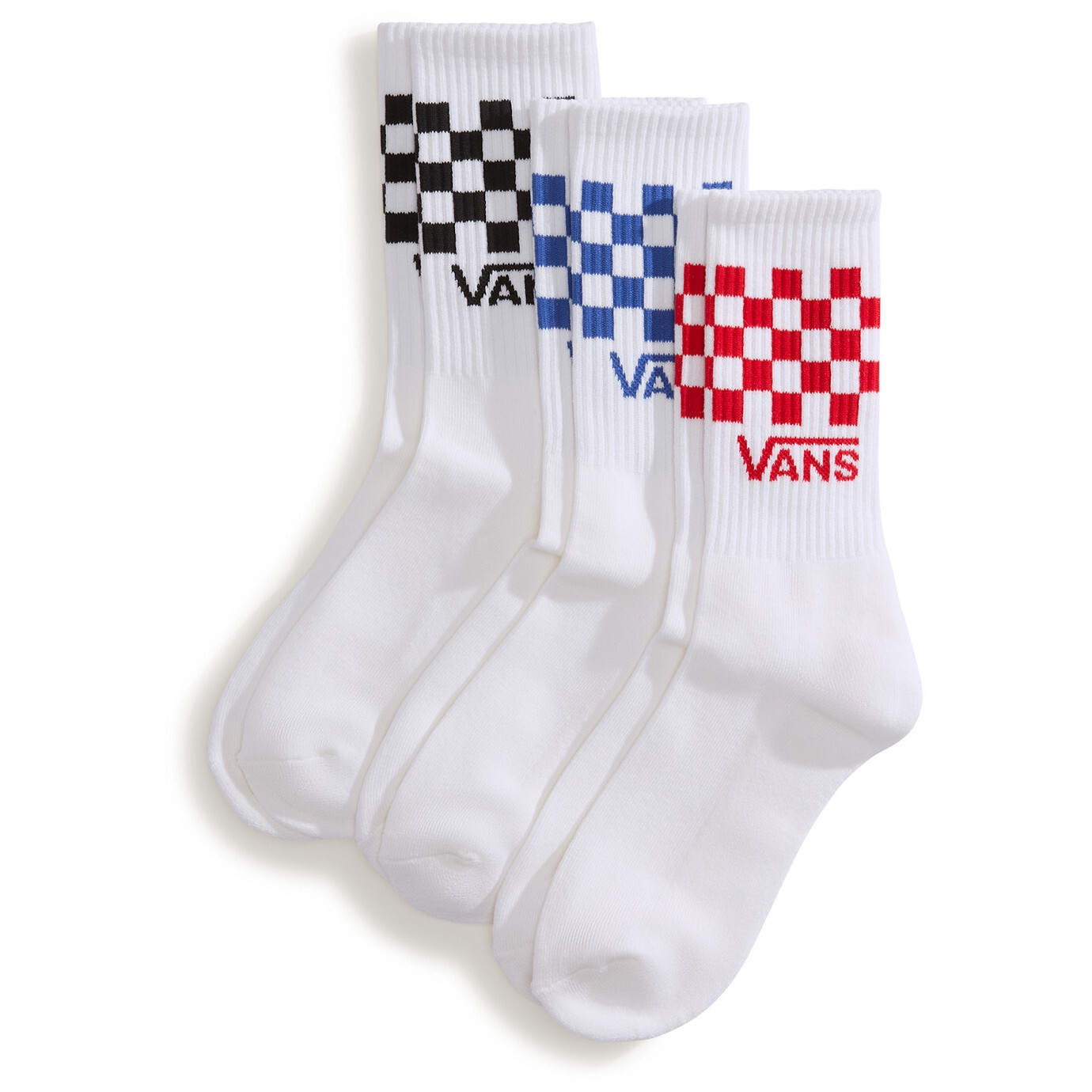 Sada ponožek Vans Classic Check Crew Velikost ponožek: 31,5-36 / Barva: bílá