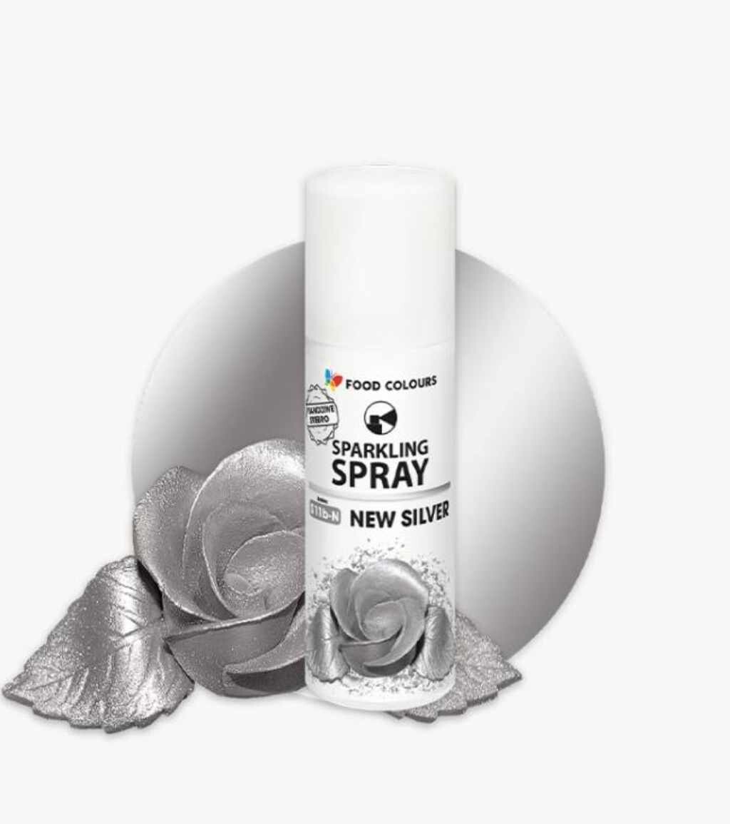 Barva ve spreji Food Colours Stříbrná