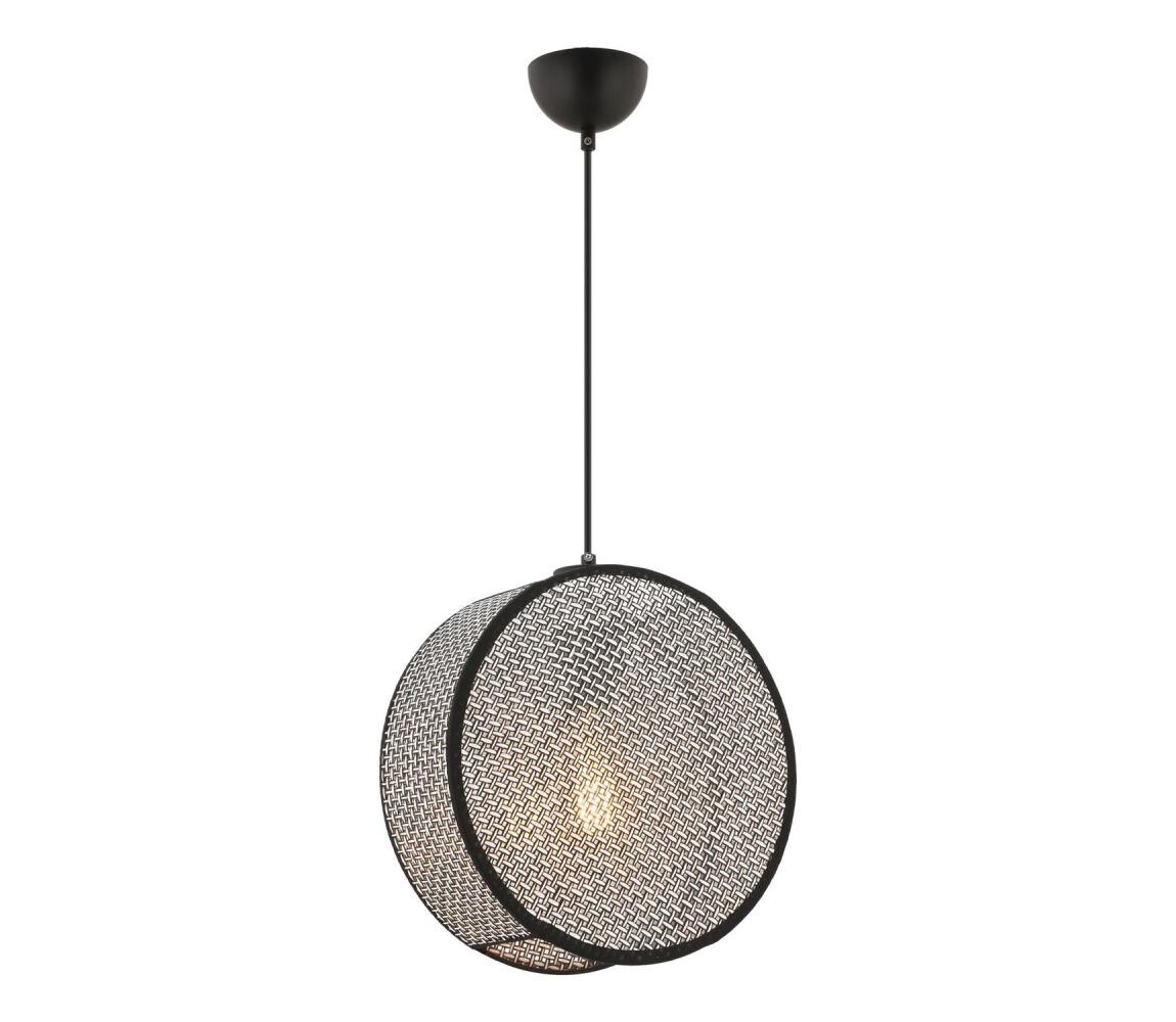 Lustr na lanku BIG DRUM 1xE27/60W/230V šedá/černá