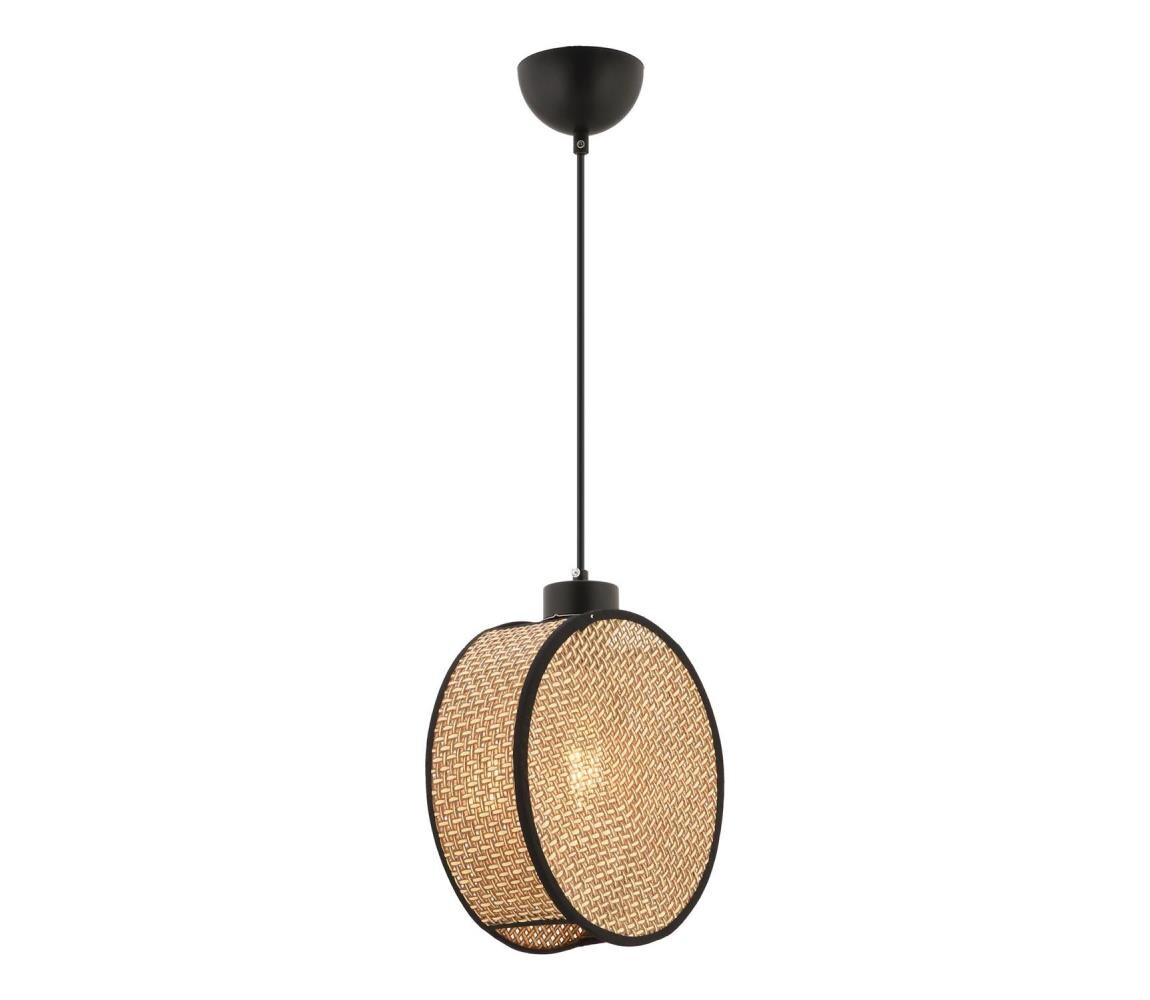 Lustr na lanku DRUM 1xE27/60W/230V hnědá/černá