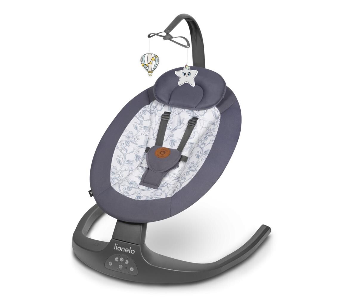 Lionelo Lionelo - Dětské houpátko s melodií RALF 4xAA Grey White + dálkové ovládání