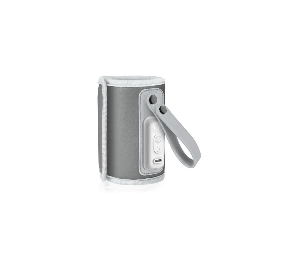 Lionelo Lionelo - Nabíjecí ohřívač lahví THERMUP GO 18W/5V Grey Silver