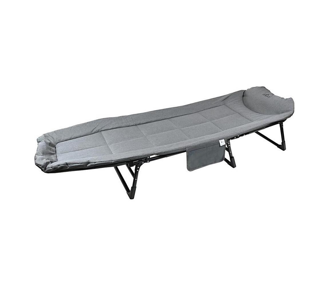 Skládací kempingové polohovatelné lehátko šedá
