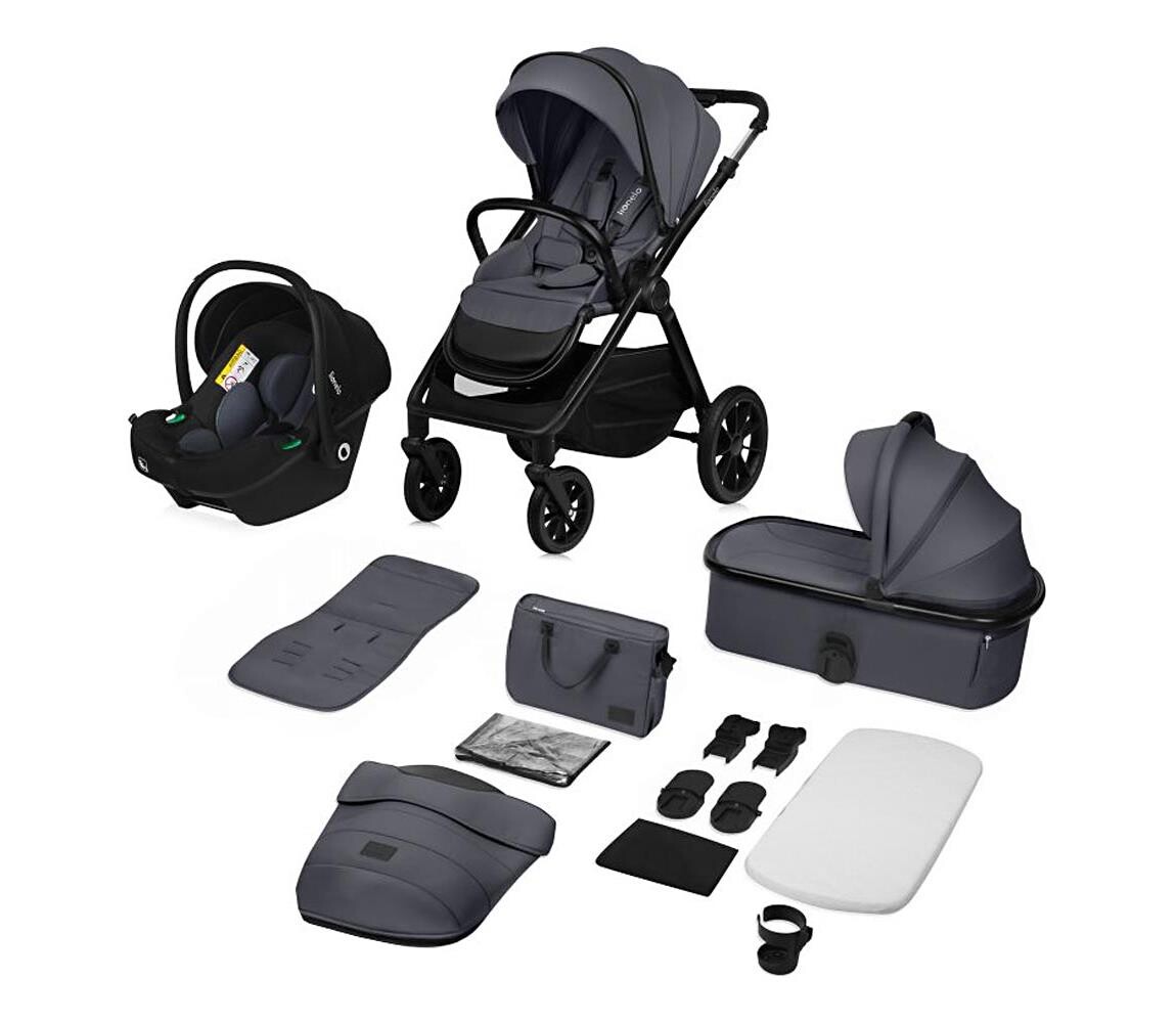 Lionelo Lionelo - Kombinovaný kočárek 3v1 LAYLA Grey Stone