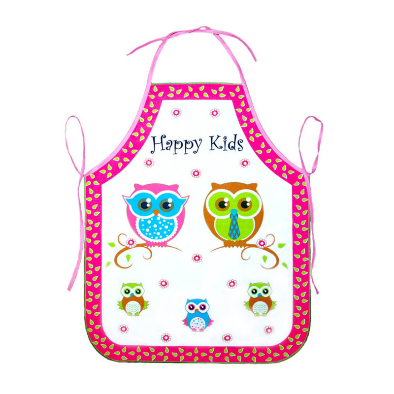 Zástěra dětská, Sovy, růžová