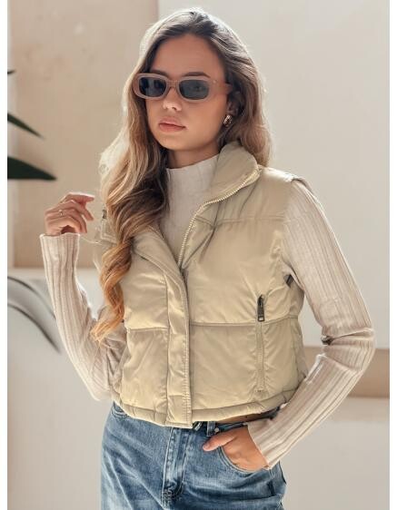 Dámská prošívaná vesta béžová