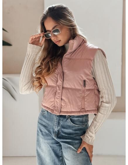 Dámská prošívaná vesta růžová