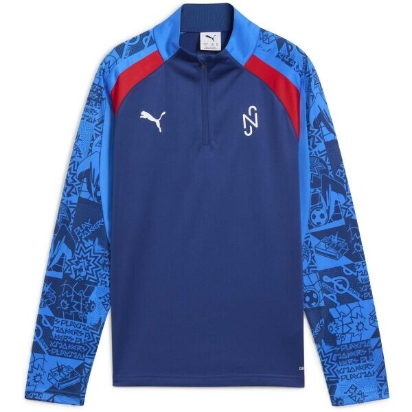 Puma NEYMAR JR PLAYMAKER 1/4 ZIP JR Chlapecká mikina, tmavě modrá, velikost