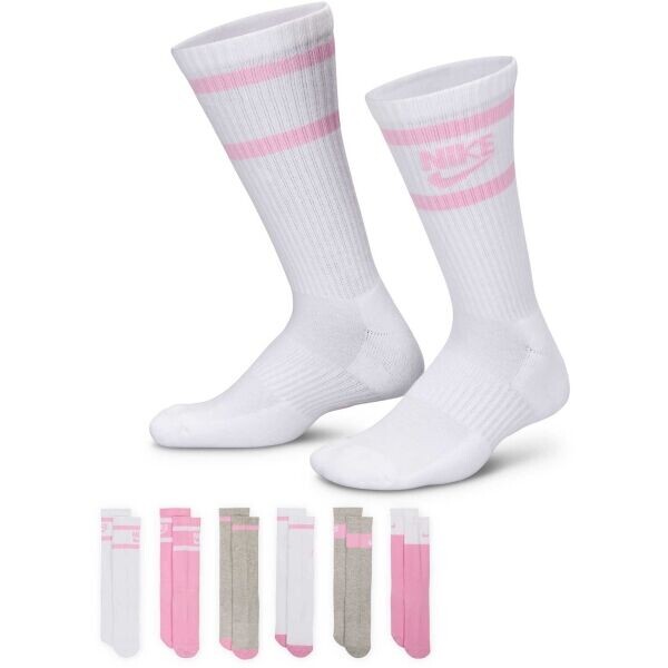 Nike Y EVERYDAY CSH CREW 6P Dětské ponožky, šedá, velikost