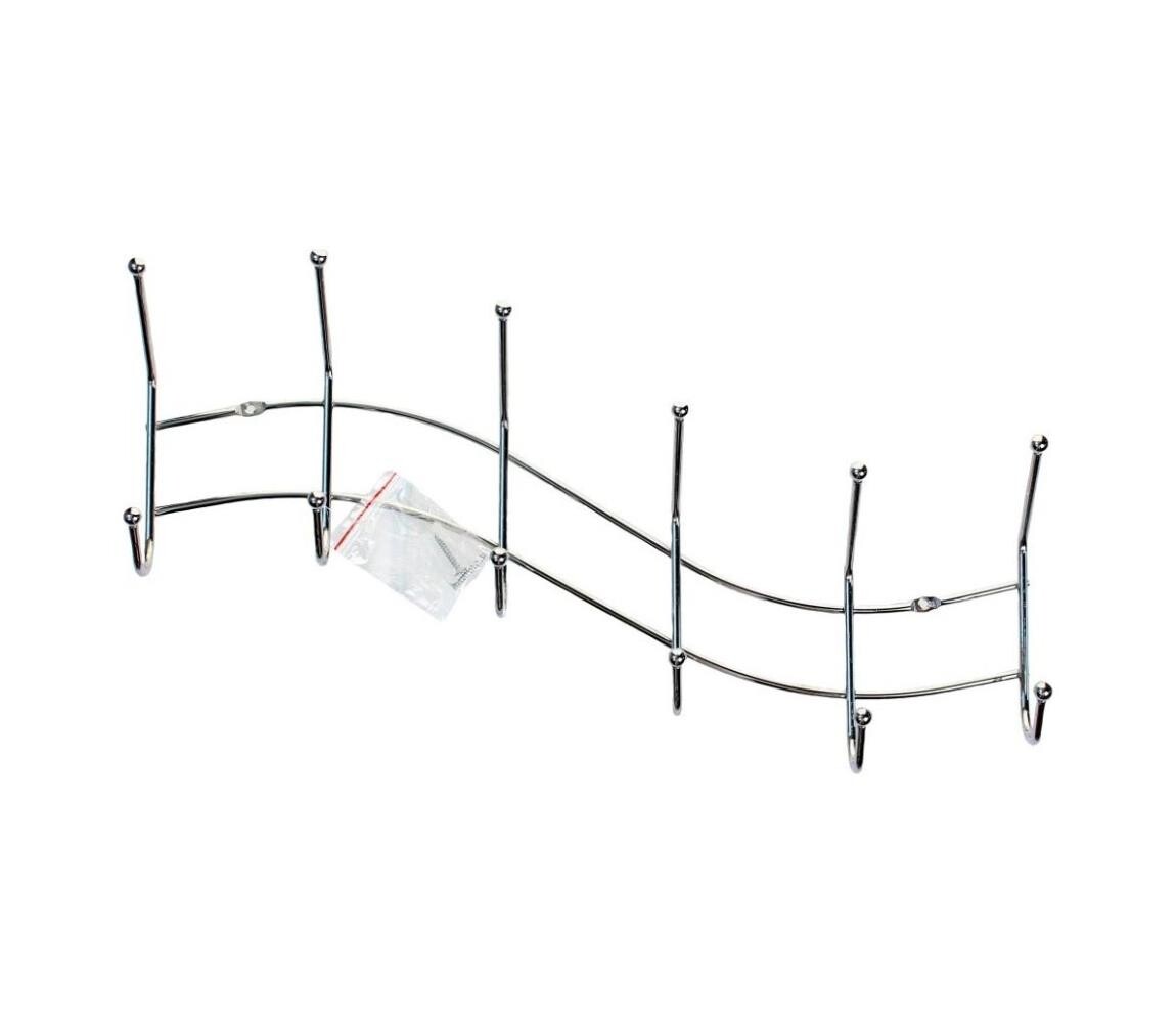 UTC Nástěnný věšák 13,5x44,5 cm lesklý chrom vlnka