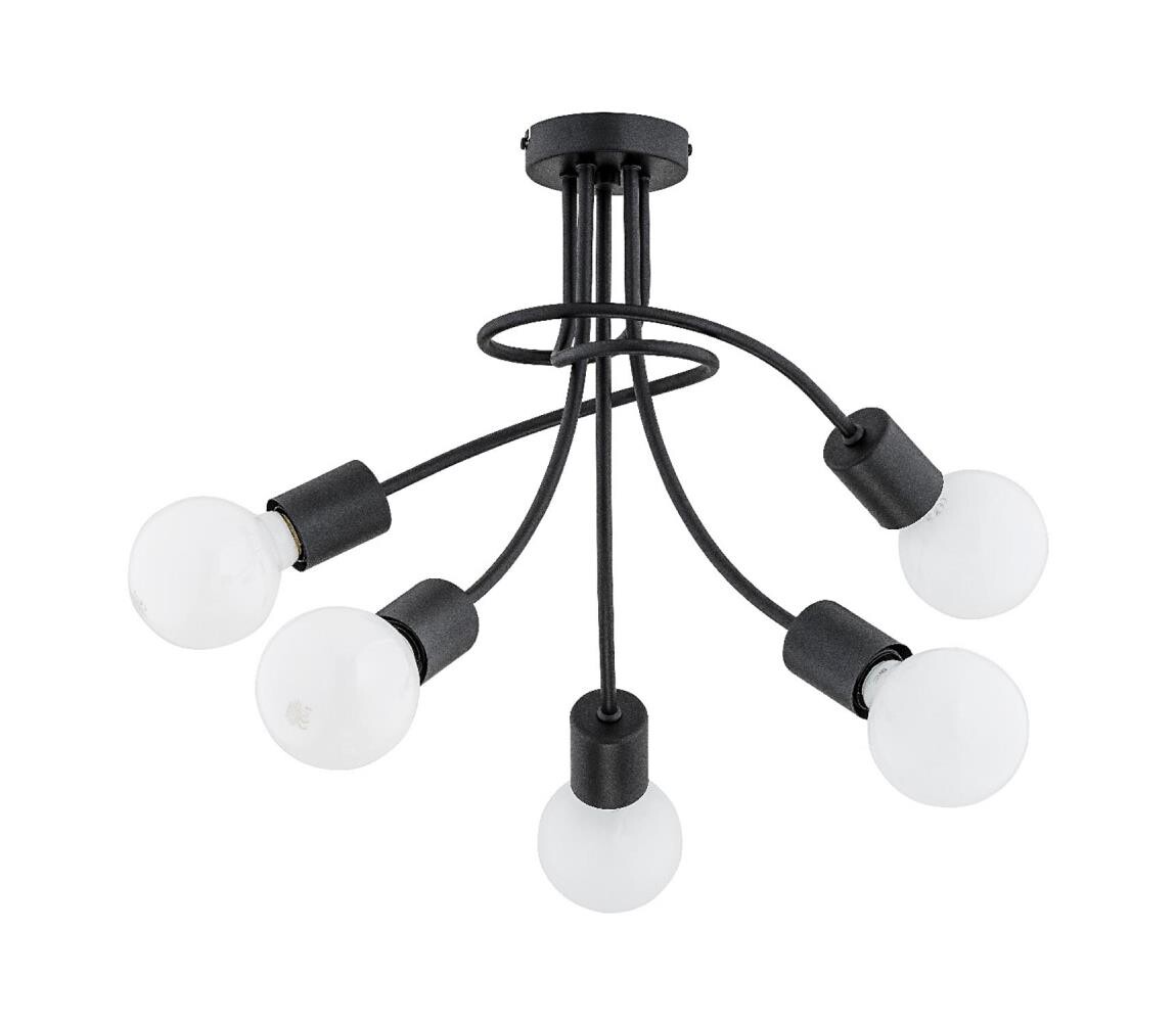 Přisazený lustr PLENA 5xE27/15W/230V černá