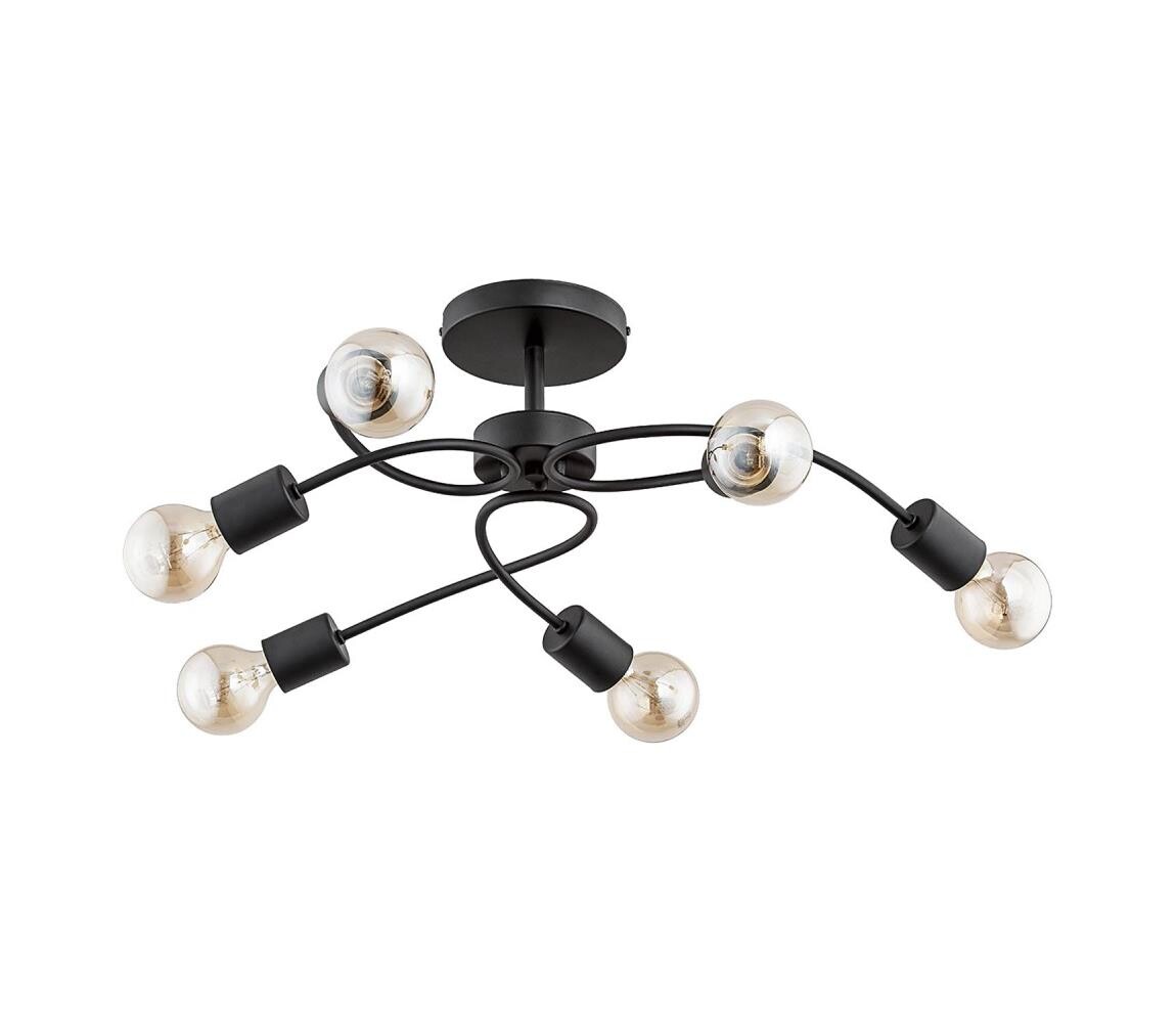 Přisazený lustr HELIX 6xE27/15W/230V černá