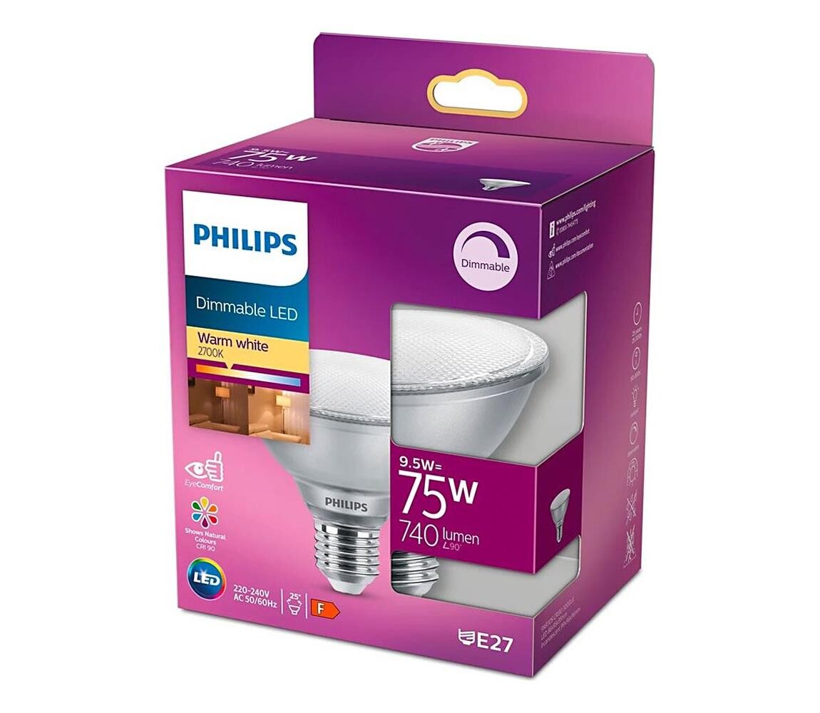 Philips LED Stmívatelná žárovka Philips E27/9,5W/230V 2700K