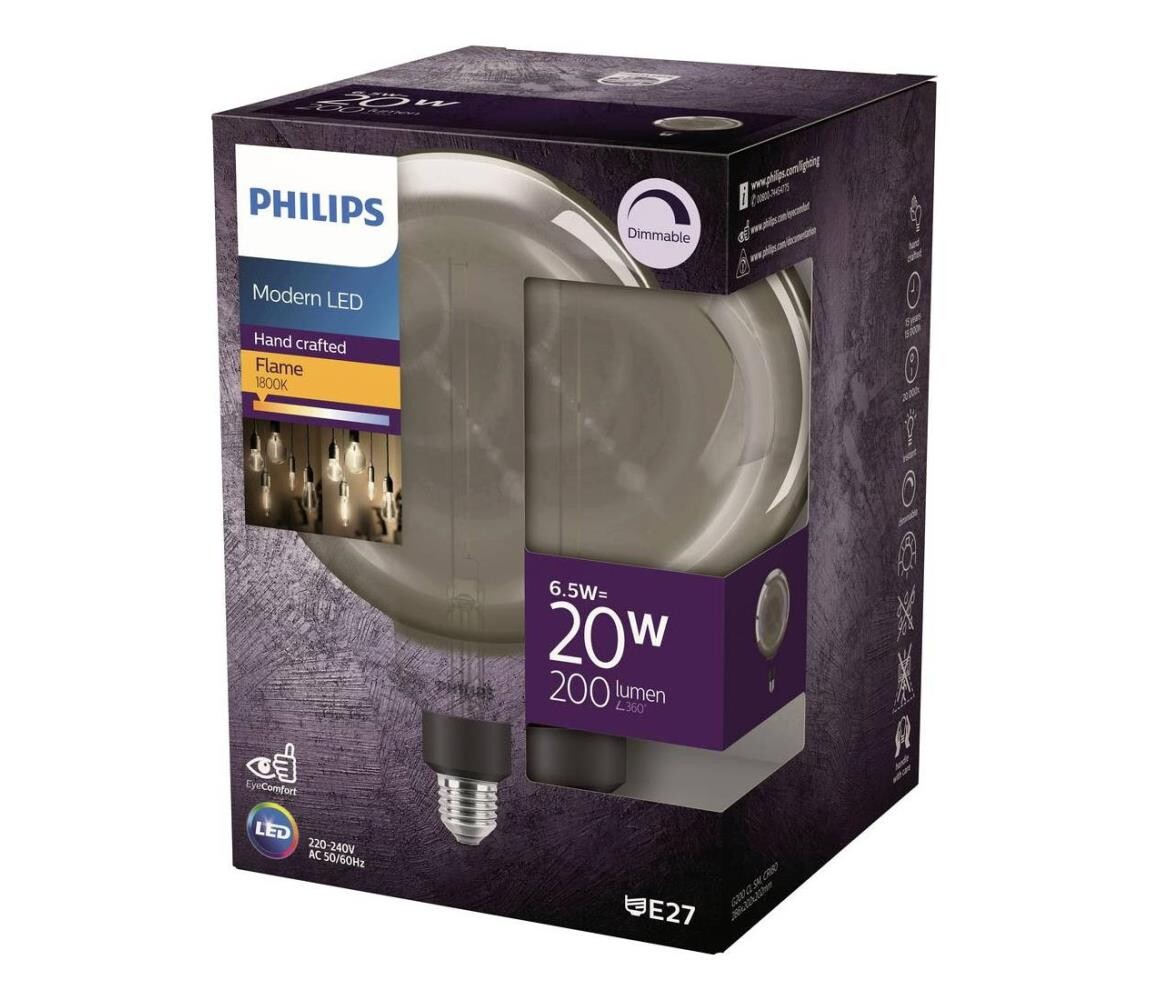 Philips LED Stmívatelná žárovka FILAMENT G200 E27/6,5W/230V 1800K
