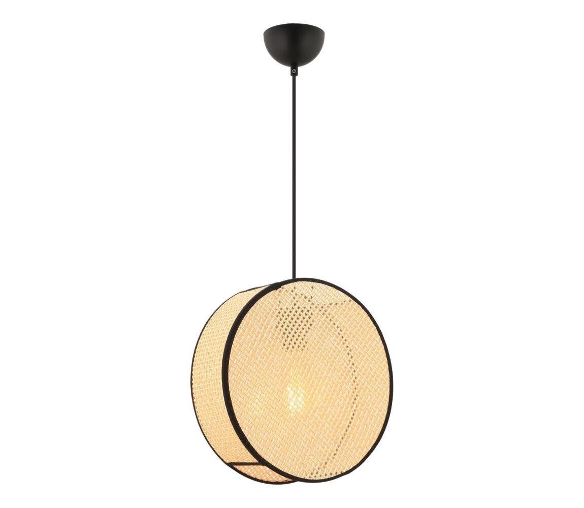 Lustr na lanku BIG DRUM 1xE27/60W/230V béžová/černá