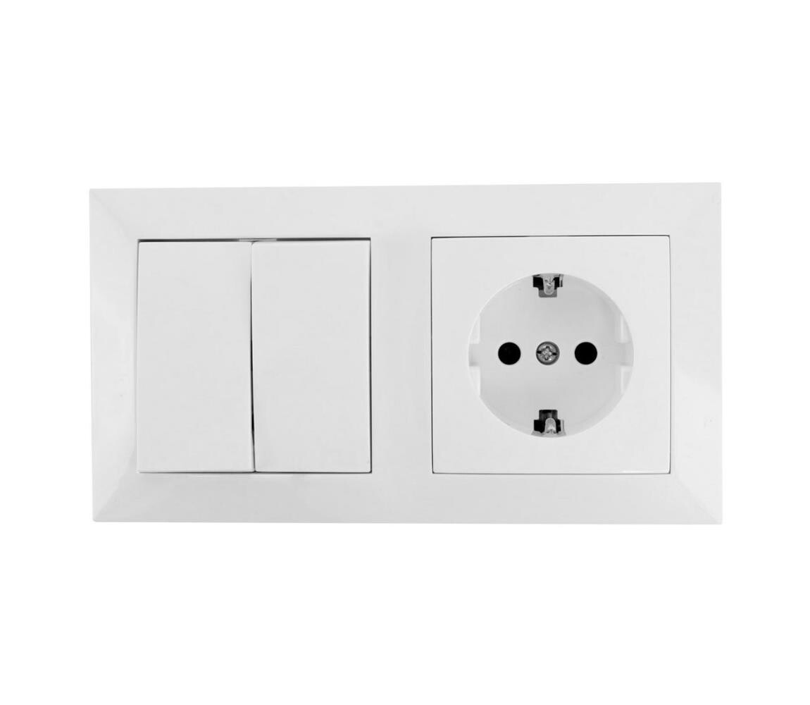 B.V.  - Spínač domovní se zásuvkou 1x16A/250V