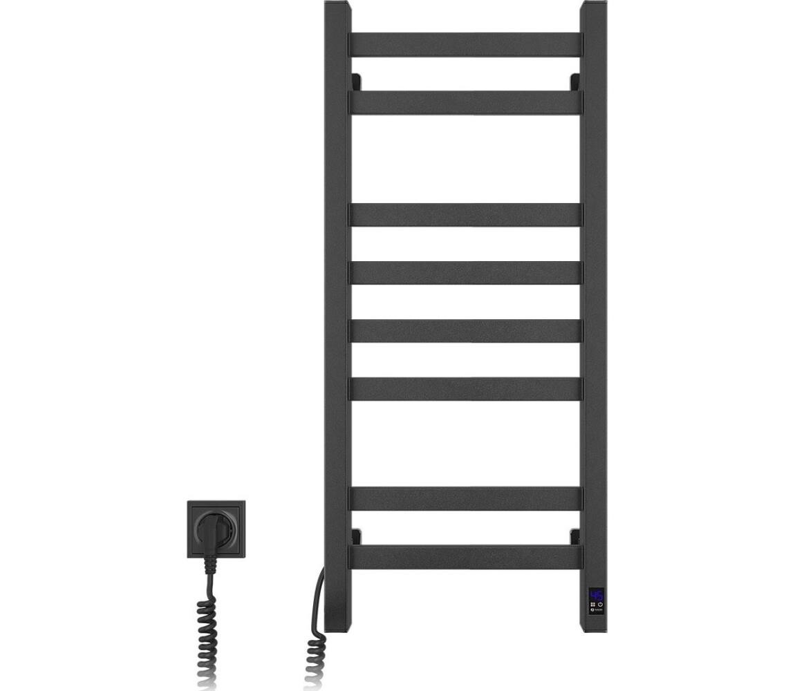 Navin Koupelnový žebříkový radiátor s term. AVANGARD 251W/230V 80,6 cm IP44 černá levá