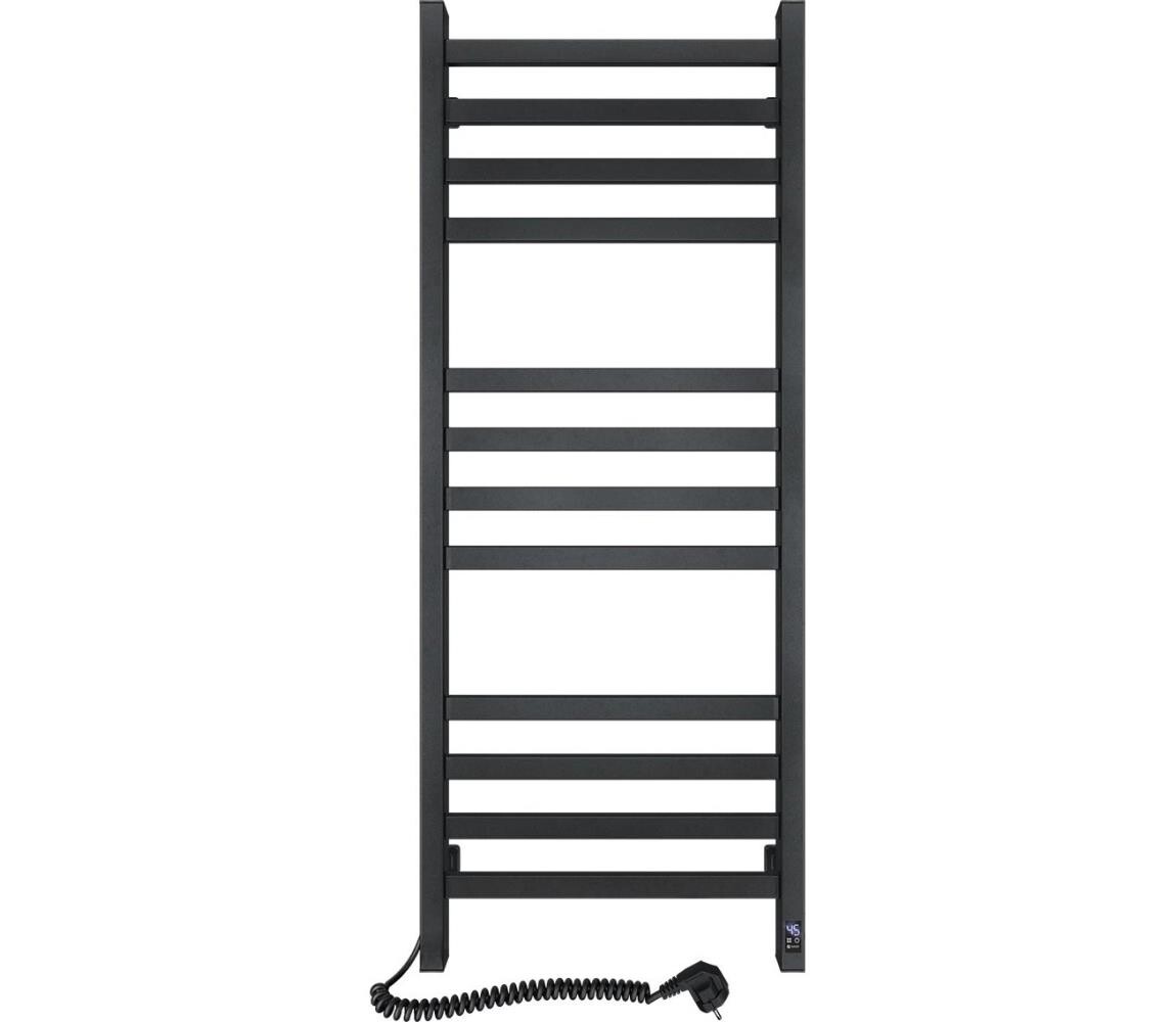 Navin Koupelnový žebříkový radiátor s term. AVANGARD 459W/230V 120,6cm IP44 černá levá