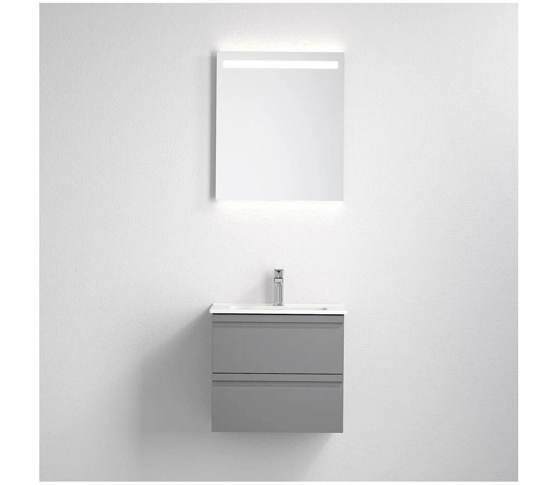 BATH DELUXE Koupelnová skříňka s umyvadlem VIGO + LED zrcadlo LED/10W/230V IP44 šedá