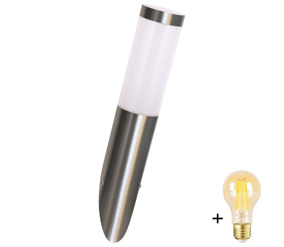 LED Stmívatelné venkovní nástěnné svítidlo LIVIA 1xE27/6W/230V IP44 stříbrná