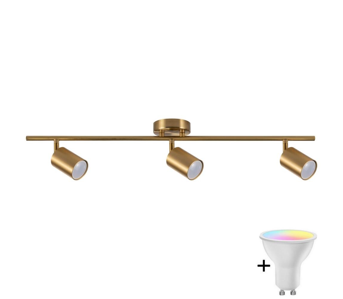 LED RGBW Stmívatelné bodové svítidlo GOLDI 3xGU10/6,5W/230V zlatá