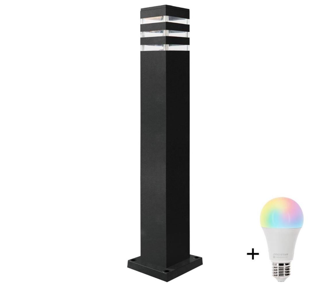 LED RGBW Stmívatelná venkovní lampa TEKSAS 1xE27/12W/230V 74 cm IP44 antracit