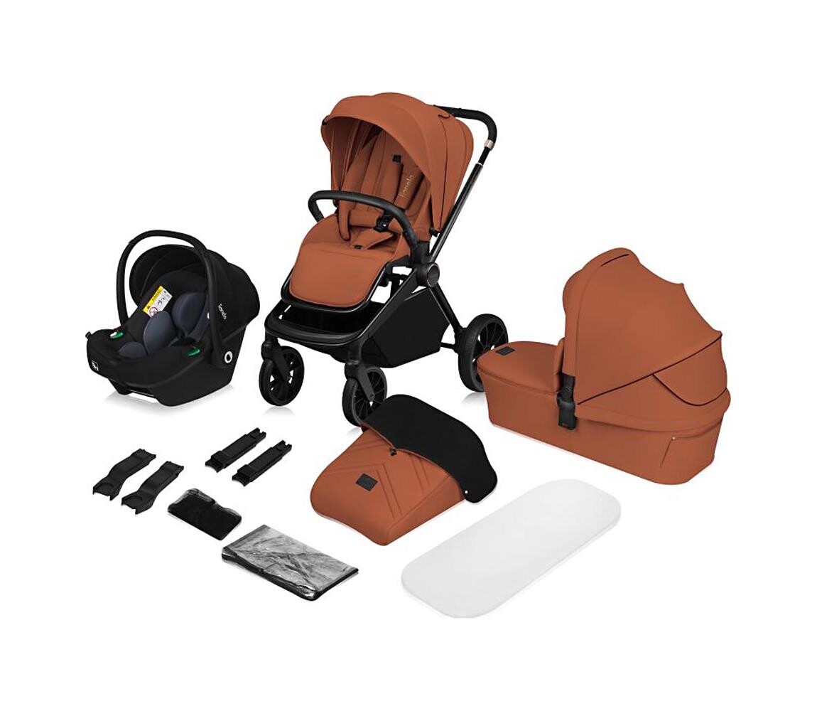 Lionelo Lionelo - Kombinovaný kočárek 3v1 MIKA PLUS Brown Rust