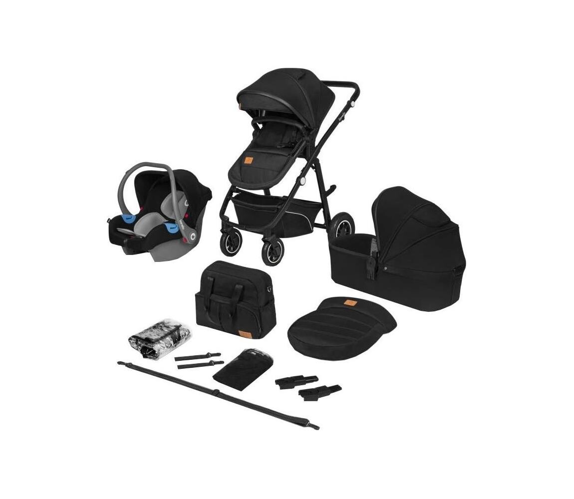 Lionelo Lionelo - Kombinovaný kočárek 3v1 BIANKA Black Onyx