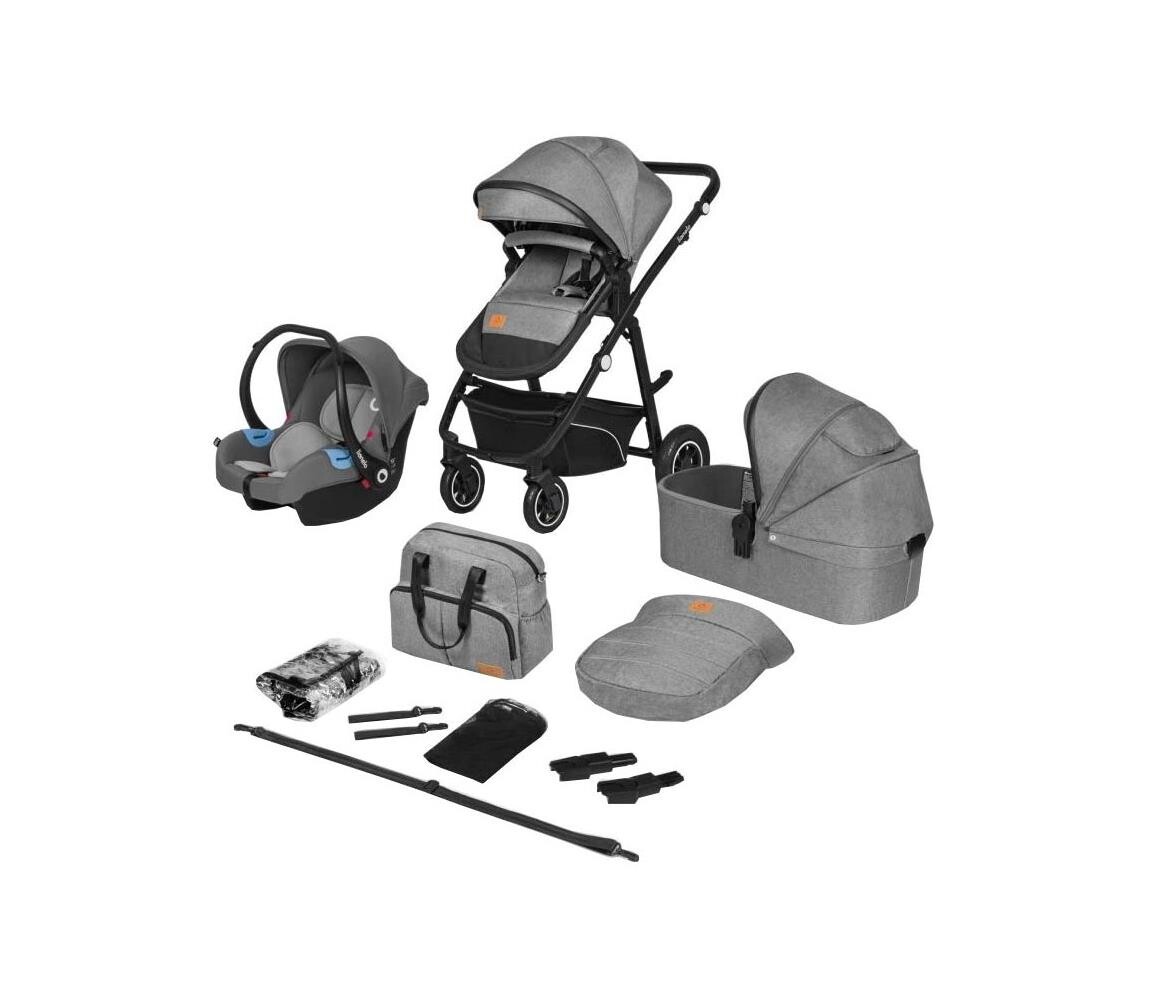 Lionelo Lionelo - Kombinovaný kočárek 3v1 BIANKA Grey Stone
